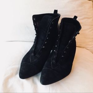 Peter Fox Vintage 1970s black suede booties 6